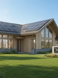 Energy-efficient home with solar panels, symbolizing federal energy credit benefits.