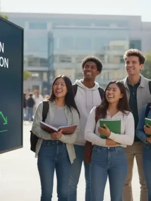 Students reviewing 25% student loan debt reduction information