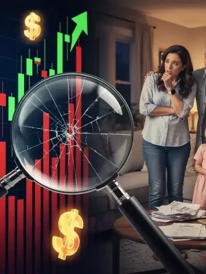 Graph showing rising interest rates affecting a US family's finances.