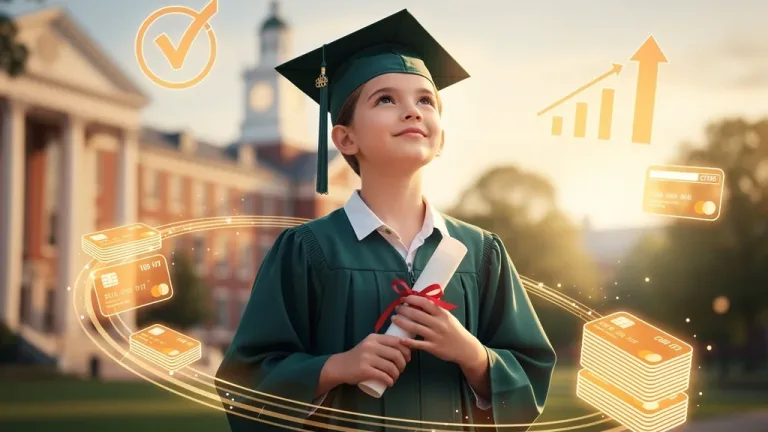 Student in graduation cap and gown with diploma, symbolizing accelerated degree completion.