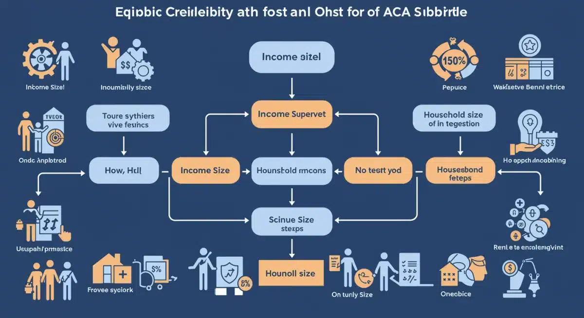 Flowchart illustrating ACA subsidy eligibility and enrollment process