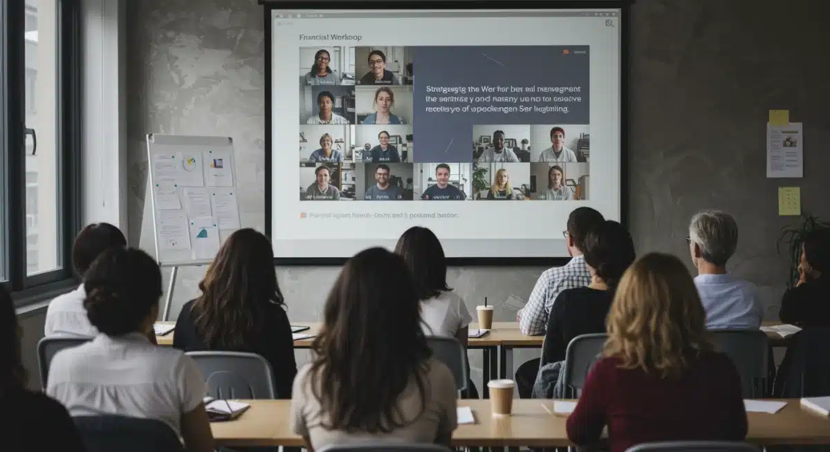 People participating in a virtual financial planning workshop for unemployment recipients.