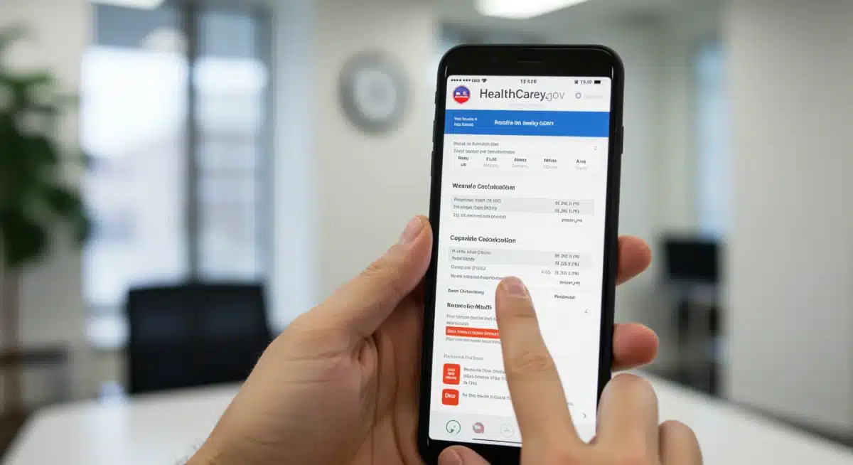 Navigating HealthCare.gov on a smartphone to compare ACA plans