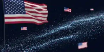 Digital data stream representing new federal regulations on US online platforms