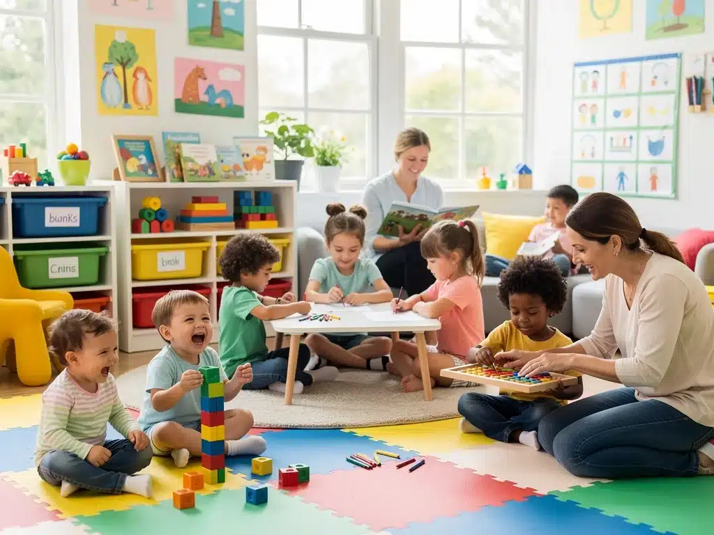 Children at a daycare center benefiting from dependent care.