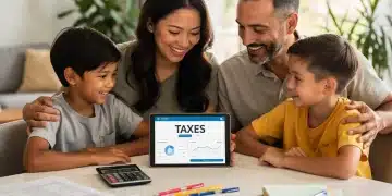 Family reviewing tax documents for 2026 EITC refund boost