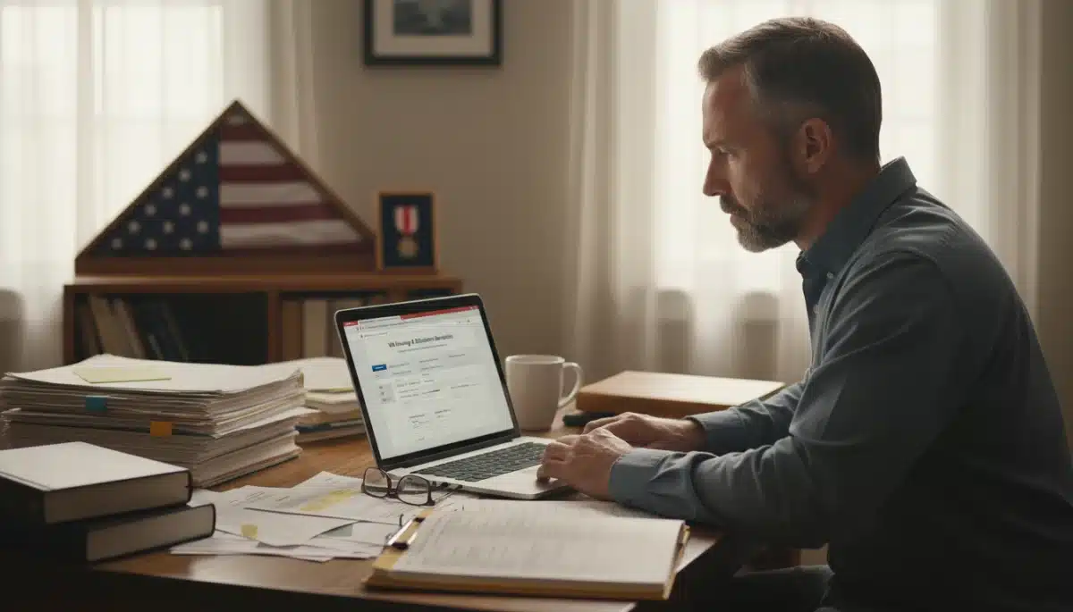 Veteran applying for housing and education benefits online