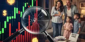 Graph showing rising interest rates affecting a US family's finances.